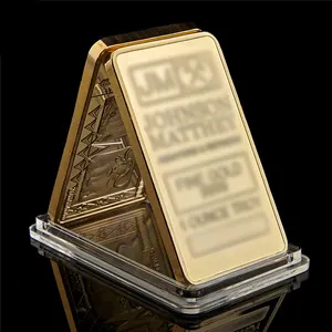 Fábrica de atacado da Grã-Bretanha 1 Oz chapeamento de liga de zinco barras de ouro ouro metal puro moeda colecionável sólida