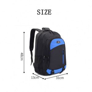 <b>Large</b> Fashion Waterproof <b>School</b> <b>Backpack</b> 17 Inch Nylon Zipper Unisex Teenagers 20-36L Capacity Physiological Curve Back Interior - Product Image 3