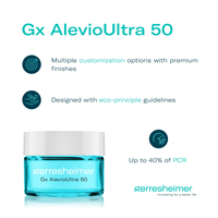 Pot en verre coloré ultra léger Gx Alevio 50 ml avec bouchon à vis 51-400 pour crème de soin de la peau et maquillage, soin des cheveux, modèle Gerresheimer 3171.2