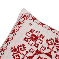 Housse de coussin décorative festive en tricot doux et agréable pour la peau, motif flocon de neige rouge, amovible et lavable, pour canapé, idéale pour l'hiver