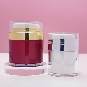 Pot cosmétique en gros, pot airless 15ml 30ml 50ml 100ml, pot pompe airless en acrylique à double paroi coloré sur mesure - Product Image 2