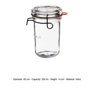 Glass Jar 35 cl H 14 cm Ø 8.5 cm with Lid and Hermetic Seal <b>Lock</b>-Eat Bormioli Rocco - Product Image 3