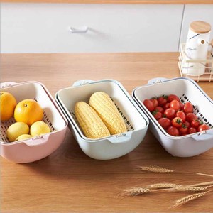 Itchen-cesta de plástico de doble capa para lavado de frutas y verduras, cesta para zurcir, drenaje de agua y arroz - Product Image 5