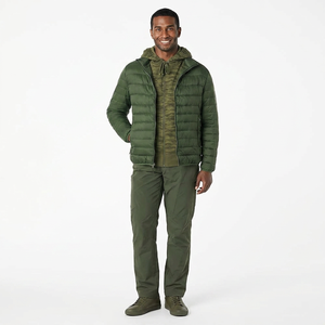 Blouson d'hiver matelassé pour homme, style personnalisé, col montant en toile brodée, chaud et rembourré, avec logo sur le devant - Product Image 1