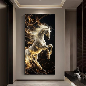 3D Wholesale Modern Fashion Golden <strong>Horse</strong> Design Animal Living Room Home Office Digital Print Paper <strong>Horse</strong> Crystal Decor <strong>Painting</strong> - Product Image 6