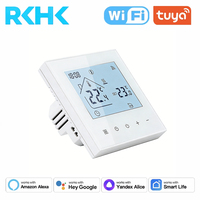 Termostato WiFi con Control por Aplicación Tuya Smart Life, Pantalla LCD Táctil, Controlador de Temperatura para Caldera de Gas y Calefacción por Suelo Radiante, Compatible con Alexa y Google