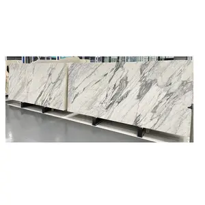 工厂价格浴室台面白板免费样品天然石材白色Calcatta大理石平板墙壁和地板装饰大理石