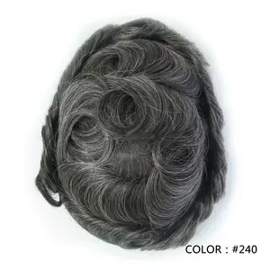 Wholesale 0.03 0.04mm Ultra Thin Skin V-looped Human Hair Replacement Human Hair Wig Men Toupee