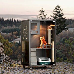 Venta directa de fábrica, madera maciza sostenible moderna, multicapa, gato <span class=keywords><strong>grande</strong></span>, Villa, marco de escalada, perros, animales pequeños, botón - Product Image 5