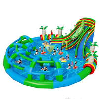 Toboggan gonflable en PVC sur mesure pour piscine et parcs aquatiques, toboggan pour petit parc aquatique