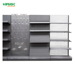 Étagère murale multifonctionnelle Highbright à panneau arrière perforé en grille, présentoir de vente au détail avec accessoires - Product Image 1