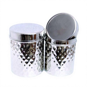 Hammered Metal Canister <b>Set</b> for <b>Tea</b> <b>Coffee</b> <b>Sugar</b> Storage Kitchen Essentials - Product Image 1