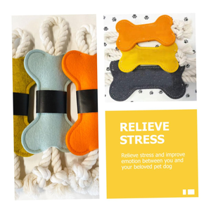 <b>Interactive</b> Dog Tug <b>Toy</b> with Rope Knot Durable Felt Bone for Aggressive Chewers Training Puppy Pet <b>Toys</b> - Product Image 5