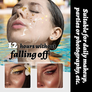 MLSMILE Adesivi per <span class=keywords><strong>Tatuaggi</strong></span> in Lamina d'Oro, Stile Europeo e Americano, Impermeabili, Glitterati, con Stelle e Farfalle per Feste e Spettacoli - Product Image 1