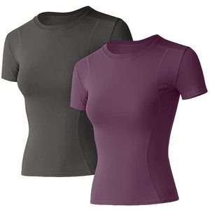 Logo personnalisé femmes yoga sport hauts femmes basique hauts culture bébé t-<span class=keywords><strong>shirt</strong></span> randonnée tennis golf t-shirts serré ajusté course - Product Image 1