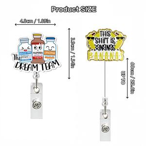 Accessoires cadeaux en acrylique personnalisés en gros, <span class=keywords><strong>lettres</strong></span> mignonnes, badge d'infirmière, clip de défilement - Product Image 2