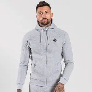 Personalizado Moletom Com Capuz Branco Urze Cinza 80% Algodão 20% Poliéster Com Zíper Logotipo Personalizado Hoodies Hoodies do Pulôver de Manga Longa Para homens