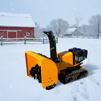 Robot chenillé télécommandé à direction réglable pour l'élimination de la neige, avec pelle à neige et charrue à neige, pour usage agricole