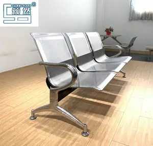Asiento de acero inoxidable para 3 personas, adecuado para sillas de espera en hospitales, clínicas y talleres de mascotas