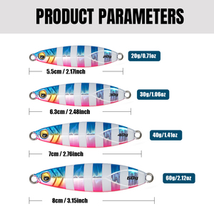 Jigging <span class=keywords><strong>Pro</strong></span> 20g 30g 40g 60g Shore Casting Jigging Leurre Maquereau Bar Jigbait Métal Poisson Leurres Lent Pitch Jig Pour L'eau Salée - Product Image 4