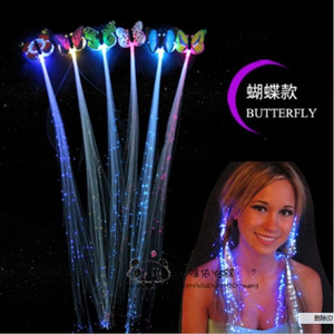 Extensions de cheveux au crochet Butterfly Locs à fibres optiques LED lumineuses pour fêtes, jeunes de 15 à 35 ans, style plastique teint - Product Image 3