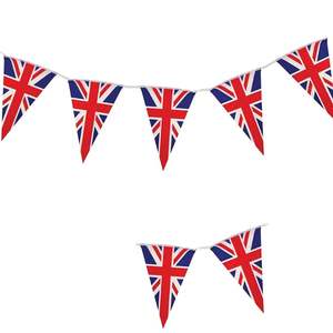 Guirlande de fanions du drapeau britannique très vendue pour les célébrations de la Journée du Roi et de la Fête nationale du Royaume-Uni, décorations triangulaires - Product Image 1