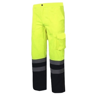 Hi Vis Orange Pantalones Cargo de trabajo con cinta reflectante Pantalones Cargo de trabajo con parche en la rodilla - Product Image 3