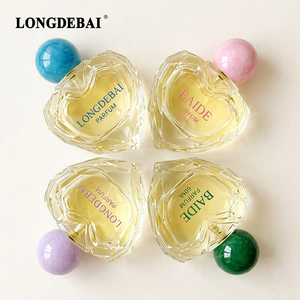 Nuevo Diseño de Botella de Perfume de Vidrio Transparente en Forma de Corazón, Vacía, de 50 ml, 60 ml, 100 ml, con Tapa Redonda para Mujer - Product Image 2