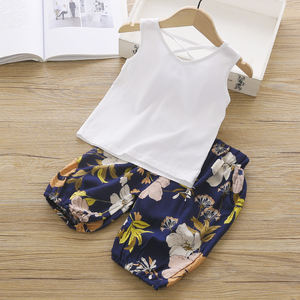 Lot de vêtements neufs à imprimé floral, pantalon à volants et polos pour enfants, ensemble blazer pour enfants - Product Image 4