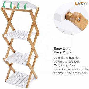 Cómodo Durable barata bambú libro de esquina estante moderno estantes estantería de madera escalera blanco mdf con 4 niveles - Product Image 2