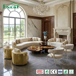 Canapé Boucle Sculptural Luxe en Forme de Croissant, en <span class=keywords><strong>Cuir</strong></span> Véritable Premium, Ensemble de Salon, Personnalisation de Mobilier pour Villa et Maison Entière - Product Image 3