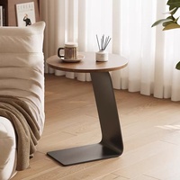 Table basse ronde moderne avec plateau en métal et support en acier, meubles de salon de luxe