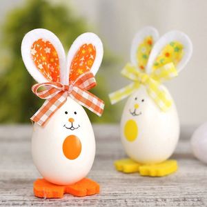 3pcs <b>Easter</b> Eggs Bunny Egg <b>Ornaments</b> Cute <b>Easter</b> Decoration Gift Decorative Rabbit Eggs for Dresser Bookshelf Desk Dining Table - Product Image 6