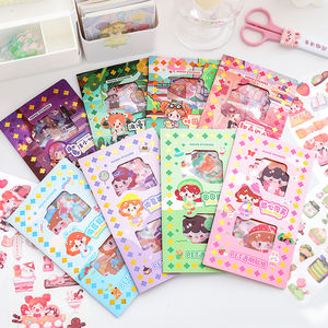 مجموعة ملصقات مزخرفة برسومات كرتونية مجموعة ملصقات ودفاتر مذهبة لطيفة مجموعة هدايا الدفاتر DIY ملصقات الفتيات - Product Image 1