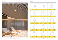 Plafond suspendu en aluminium perforé à effet bois, résistant au feu, avec installation de grille de plafond pour toilettes et stations