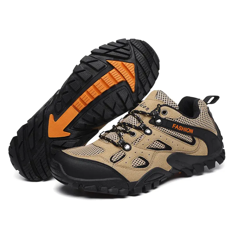 Hiking Waterproof Outdoor Sports Special low top desert genuine leather men's mountaineering running shoes hiking boots