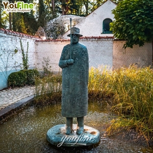 YOUFINE <span class=keywords><strong>Statua</strong></span> in Bronzo a Grandezza Naturale di Ragazzo che Tieno un Ombrello, Scultura Commemorativa in Vendita - Product Image 6