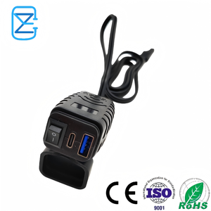 Cargador USB para Motocicleta con Doble Puerto PD3.0+QC3.0, Resistente al Agua, 12-24V, Carga Rápida, Tipo C, para Teléfono Móvil - Product Image 1