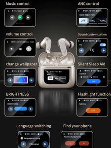 Tssd V8 Tws Tour Pro 2智能液晶触摸屏Anc噪声消除快速充电无线蓝牙耳塞带闹钟 - Product Image 2