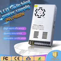 Adaptateur d'alimentation universel à découpage DC 24V 16A 400W, transformateur régulé, entrée AC 110V/220V pour bande LED, CCTV, radio