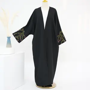 Hot Bán Hijab Abaya Váy Cardigan Toga Dubai Trung Đông Thổ Nhĩ Kỳ Dubai Hoa Thêu Thanh Lịch Cardigan Toga