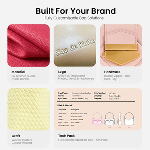 Túi xách nữ hàng hiệu thiết kế mới sang trọng cổ điển, sản xuất bởi nhà máy, có thể tùy chỉnh logo, chất liệu da PU, thời trang, túi tote nữ - Product Image 5