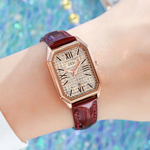 Nouvelle montre pour femme, montre à quartz rectangulaire haut de gamme avec design entièrement serti de diamants - Product Image 2