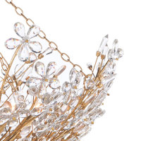 Lustre moderne de luxe en forme de fleur, en cristal, pour la décoration du salon, décoration de plafond dorée