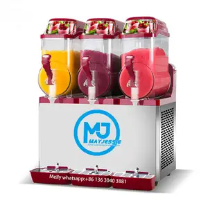 Mesin pembuat Slush 12L x 2 TanMAYJESSIE salju beku minuman halus pembuat Smoothie dengan lampu Led