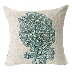 Taie d'oreiller en lin 18x18, Style européen simple, imprimé à la main, décoration de chambre à coucher, vente en gros - Product Image 1