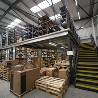 Étagères de mezzanine robustes à boulons pour stockage de petites pièces, à forte charge, avec poutre secondaire renforcée, base de colonne non palettisée, multi-niveaux