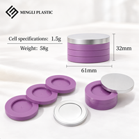 Palette à paupières vide MINGLI PACK, boîte d'emballage multicouche en ABS recyclable pour fard à joues, étui compact pour poudre pressée avec miroir