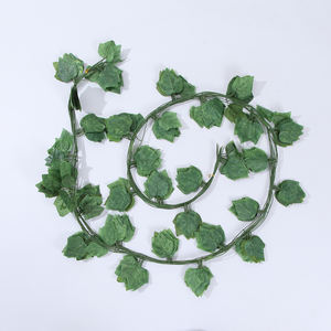 Hojas de batata de plástico baratas, planta colgante artificial, vid de <span class=keywords><strong>sauce</strong></span> <span class=keywords><strong>llorón</strong></span> verde para decoración de fiestas - Product Image 4