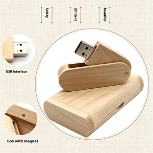 Clé USB 2.0 pivotante en bambou écologique, personnalisable avec logo, 32 Go, cadeau d'entreprise, stockage en gros - Product Image 1